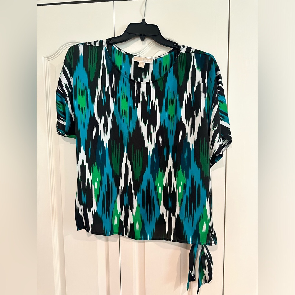 Michael Kors Blue and Green Blouse